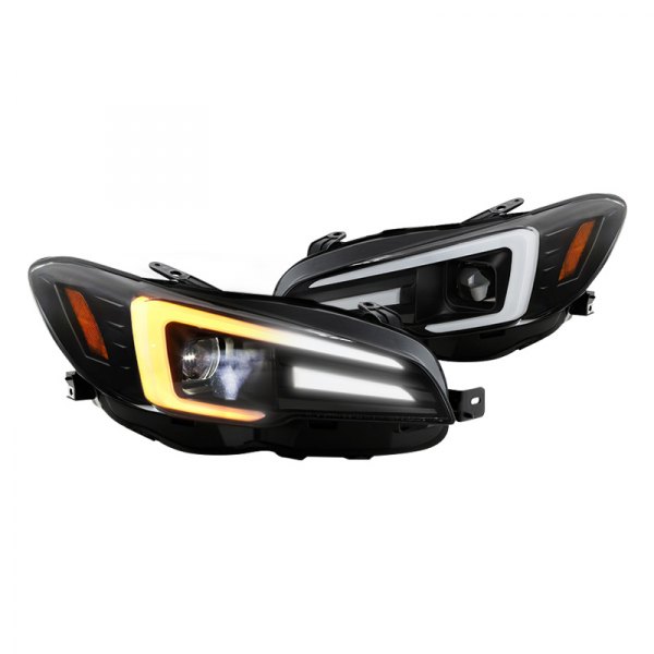 Spyder® - Black Switchback LED Light Tube Projector Headlights, Subaru WRX