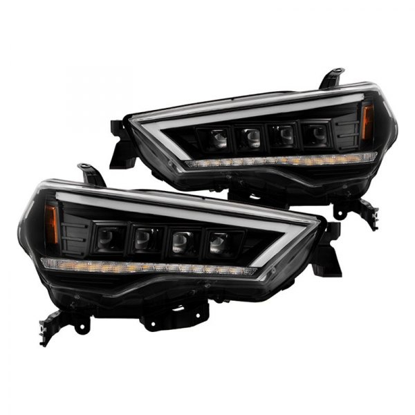 Spyder® - Black DRL Bar Projector LED Headlights with Sequential Turn Signal