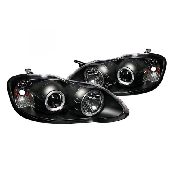 Spyder® - Black Halo Projector Headlights with LED DRL, Toyota Corolla