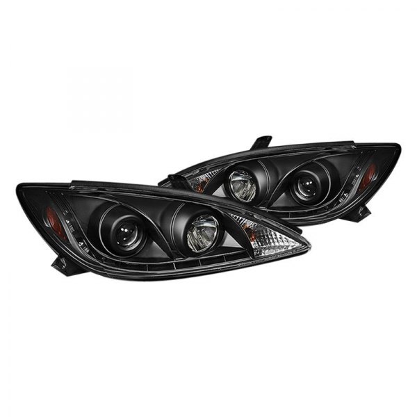 Spyder® - Black Projector Headlights with LED DRL, Toyota Camry