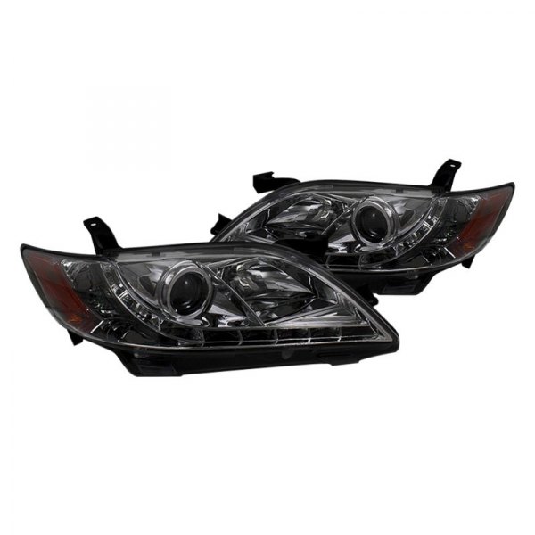 Spyder® - Chrome/Smoke Projector Headlights with LED DRL, Toyota Camry