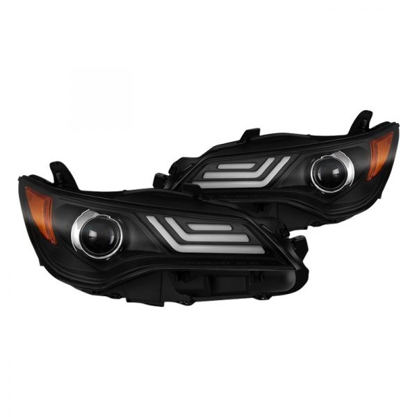 Spyder® - Black LED Light Tube Projector Headlights, Toyota Camry