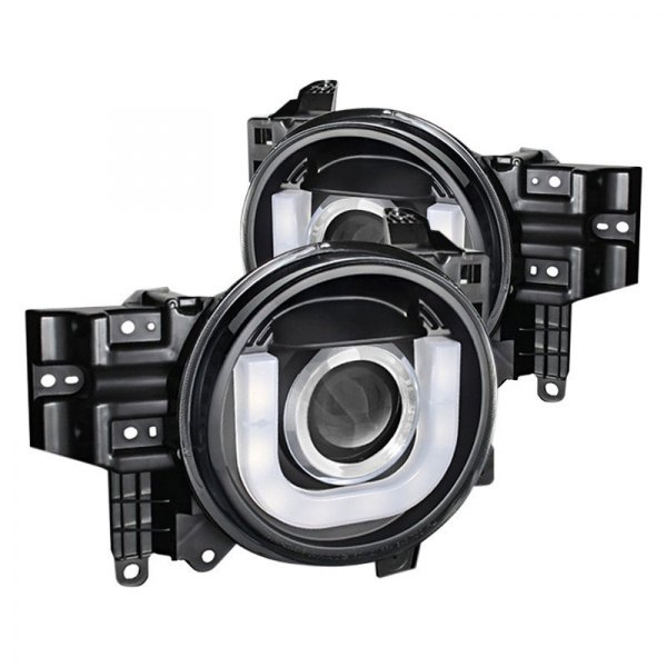 Spyder® - Black 3D LED Light Tube Projector Headlights, Toyota FJ Cruiser