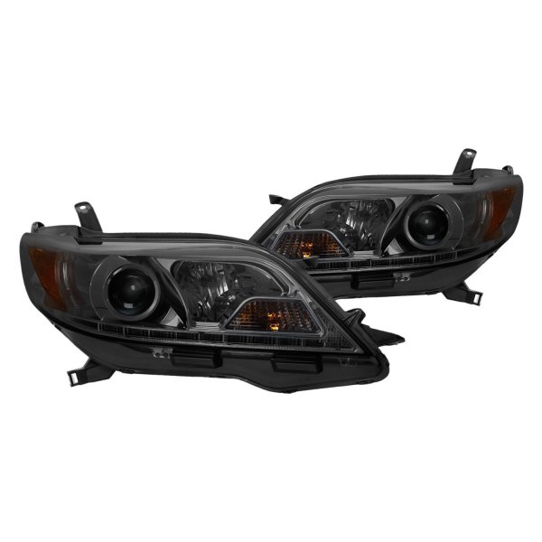 Spyder® - Chrome/Smoke Projector Headlights with LED DRL, Toyota Sienna