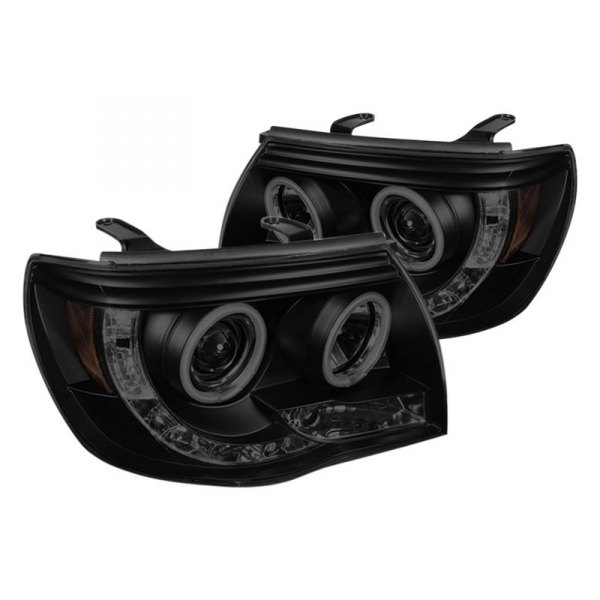 Spyder® - Black/Smoke CCFL Halo Projector Headlights with Parking LEDs, Toyota Tacoma