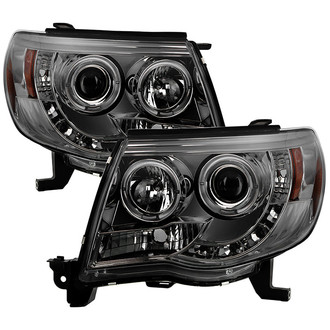 Spyder® - Signature Series Driver and Passenger Side Chrome/Smoke Halo Projector Headlights with Parking LEDs