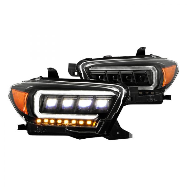 Spyder® - Black Sequential Light Tube Projector LED Headlights, Toyota Tacoma