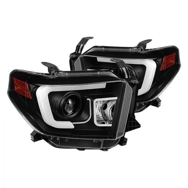 Spyder® - Black LED Light Tube Projector Headlights, Toyota Tundra