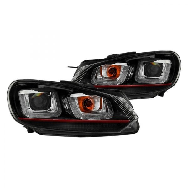 Spyder® - Black LED Light Tube Dual Projector Headlights
