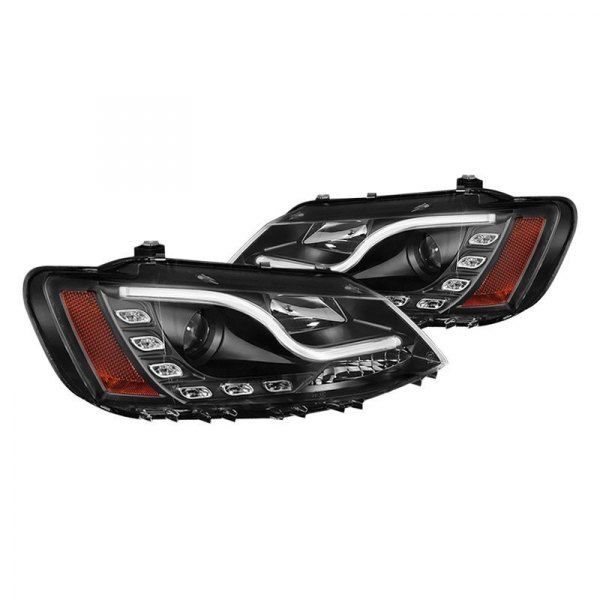 Spyder® - Black Light Tube Projector Headlights with Parking LEDs, Volkswagen Jetta