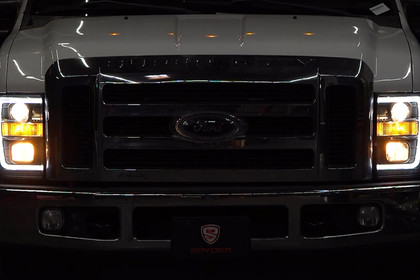 Spyder® - Signature Series Driver and Passenger Side Black Switchback LED DRL Bar Projector Headlights, Installation