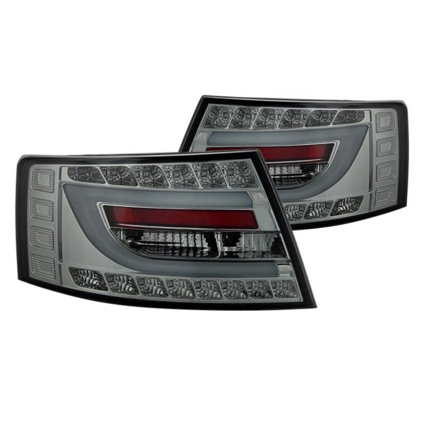 Spyder® - Chrome/Smoke Fiber Optic LED Tail Lights, Audi A6