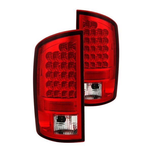 Spyder® - Chrome/Red LED Tail Lights, Dodge Ram