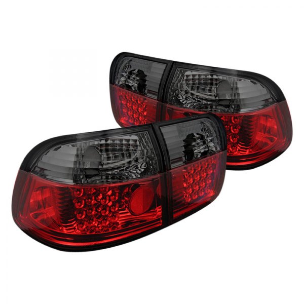 Spyder® - Chrome Red/Smoke LED Tail Lights, Honda Civic