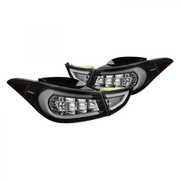 Spyder® - Black Fiber Optic LED Tail Lights, Hyundai Elantra