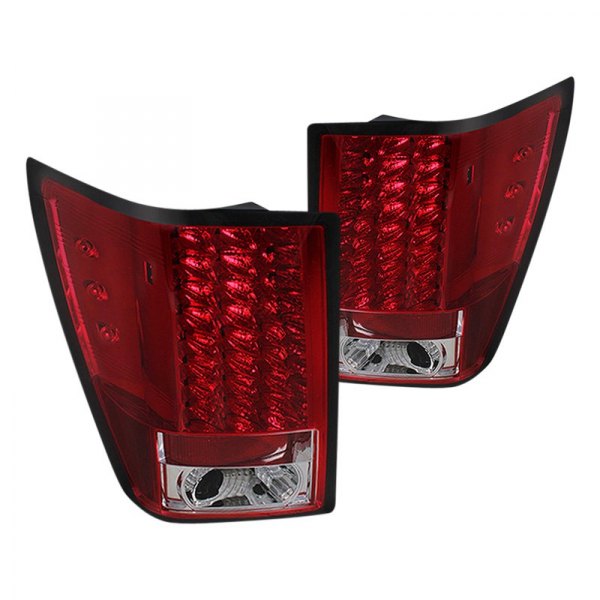 Spyder® - Chrome/Red LED Tail Lights, Jeep Grand Cherokee