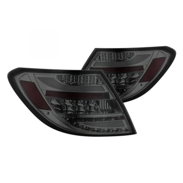 Spyder® - Chrome/Smoke Fiber Optic LED Tail Lights, Mercedes C Class