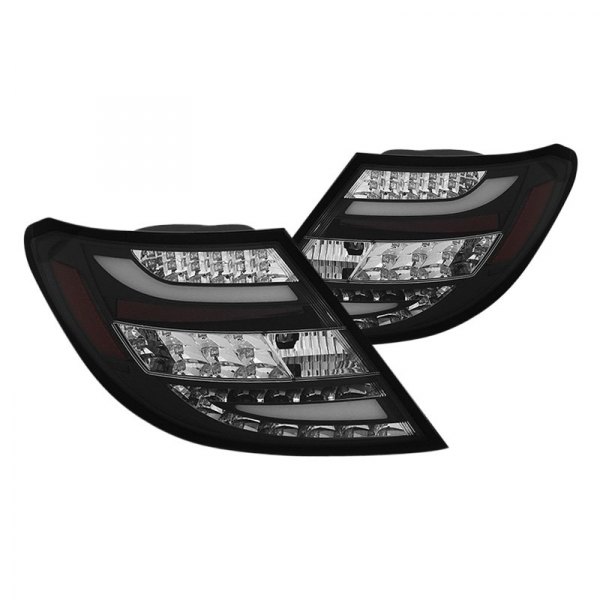 Spyder® - Black Fiber Optic LED Tail Lights, Mercedes C Class