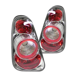 Spyder® - Driver and Passenger Side Chrome/Red Euro Tail Lights