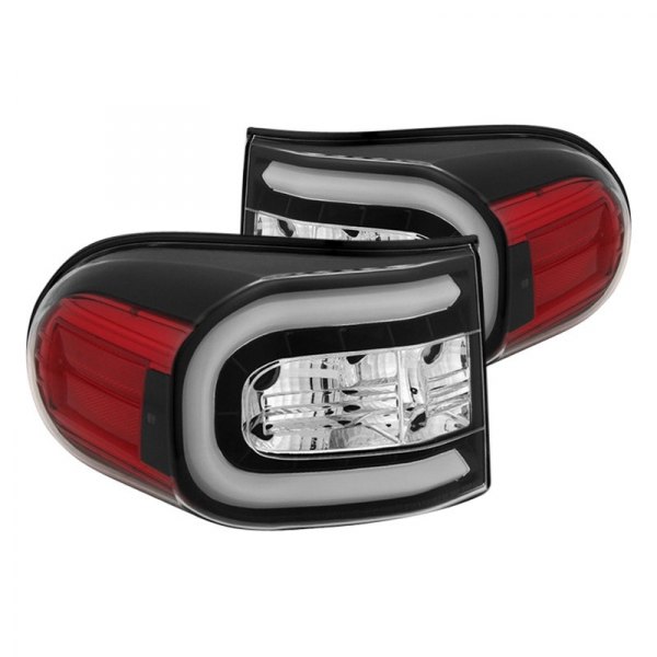 Spyder® - Black/Red Fiber Optic LED Tail Lights, Toyota FJ Cruiser