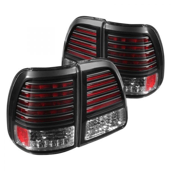 Spyder® - Black/Red Fiber Optic LED Tail Lights, Toyota Land Cruiser