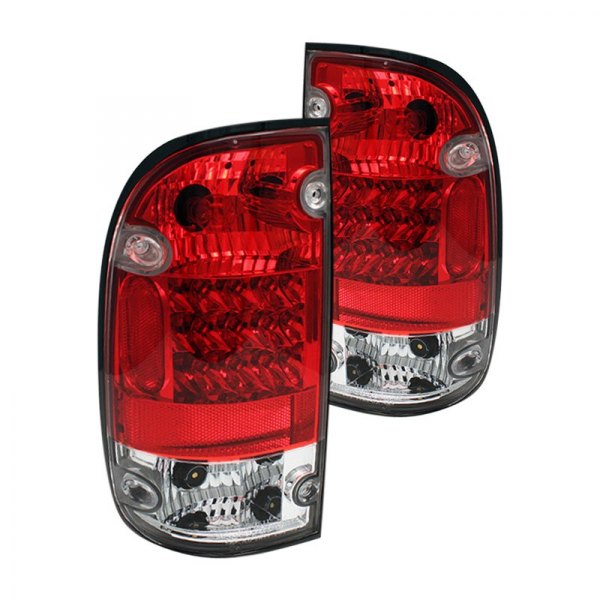 Spyder® - Chrome/Red LED Tail Lights, Toyota Tacoma