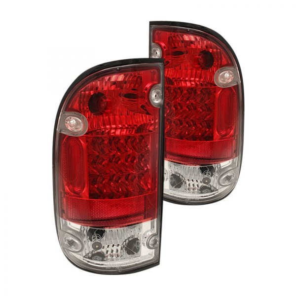 Spyder® - Chrome/Red LED Tail Lights, Toyota Tacoma