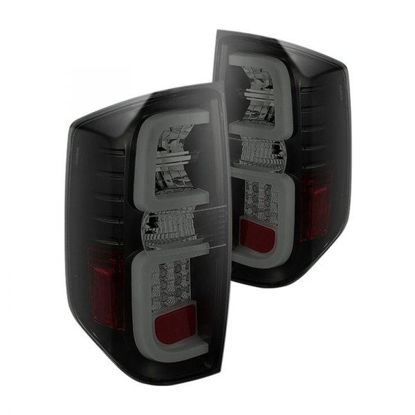 Spyder® - Black/Smoke Fiber Optic LED Tail Lights, Toyota Tundra