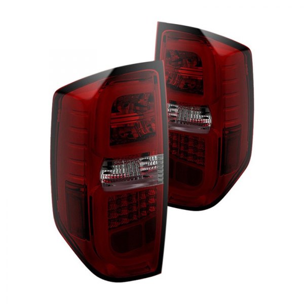 Spyder® - Chrome Red/Smoke Fiber Optic LED Tail Lights, Toyota Tundra