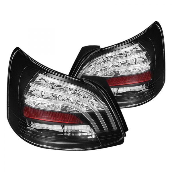 Spyder® - Black Fiber Optic LED Tail Lights, Toyota Yaris