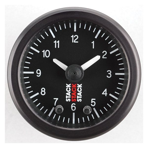 Stack® - Professional Stepper Motor 52mm Clock Gauge, Black, 12 Hour