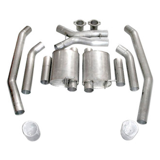 Stainless Works® - 304 SS Turbo S-Tube Dual Cat-Back Exhaust System with Split Rear Exit