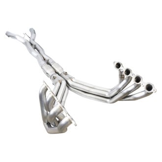 Stainless Works® - 304 SS Uncoated Long Tube High Flow Catted Exhaust Header Assembly with Factory Connect X-Pipe