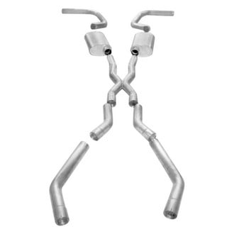 Stainless Works® - 304 SS Turbo Chambered Dual Header-Back Exhaust System with Split Rear Exit