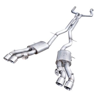 Stainless Works® - 304 SS Dual Chambered Header-Back Exhaust System with Dual Rear Exit