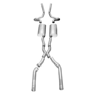 Stainless Works® - 304 SS Turbo Chambered Header-Back Exhaust System with Split Rear Exit