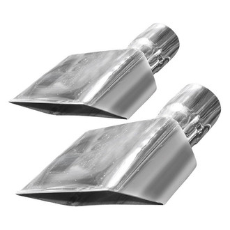 Stainless Works® - 304 SS Hot Rod Style Rectangular Clamp-On Exhaust Tip (2.25" Inlet, 8" Length)