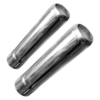 Stainless Works® - 304 SS Pencil Style Round Clamp-On Exhaust Tips (3" Inlet, 3" Outlet, 11" Length)