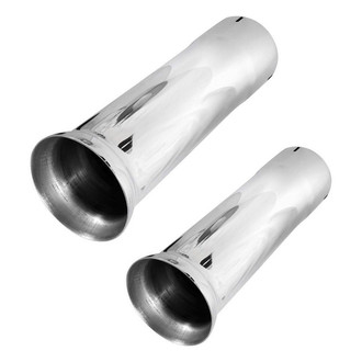 Stainless Works® - 304 SS Bell Style Round Clamp-On Exhaust Tips (2.25" Inlet, 2.25" Outlet, 11" Length)