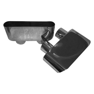 Stainless Works® - 304 SS Wide Oval Clamp-On Exhaust Tips (2.5" Inlet, 7" Length)