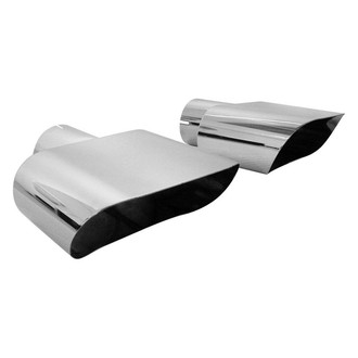 Stainless Works® - 304 SS Wide Oval Clamp-On Exhaust Tips (2.5" Inlet, 7.75" Length)