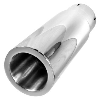 Stainless Works® - 304 SS Round Straight Cut Clamp-On Double-Wall Exhaust Tip (3" Inlet, 3.5" Outlet, 6" Length)