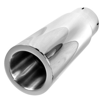 Stainless Works® - 304 SS Round Straight Cut Clamp-On Double-Wall Exhaust Tip (3" Inlet, 3" Outlet, 9" Length)