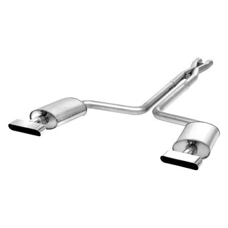 Stainless Works® - 304 SS Turbo S-Tube Dual Header-Back Exhaust System with Split Rear Exit