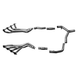 Stainless Works® - Stainless Steel Mill Long Tube High Flow Catted Exhaust Header Assembly with Factory Connect Y-Pipe