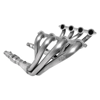 Stainless Works® - 304 SS Mill Long Tube High Flow Catted Exhaust Header Assembly with Factory Connect