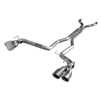 Stainless Works® - 304 SS Muffler Delete Cat-Back Exhaust System with Quad Rear Exit