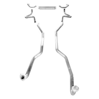 Stainless Works® - 304 SS Transverse Turbo Dual Header-Back Exhaust System with Split Rear Exit