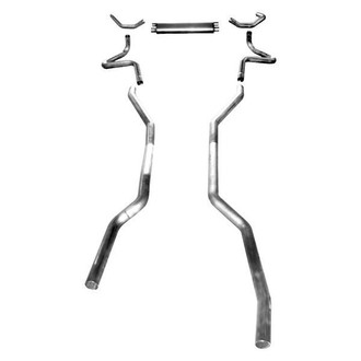 Stainless Works® - 304 SS Transverse Turbo Dual Header-Back Exhaust System with Split Rear Exit