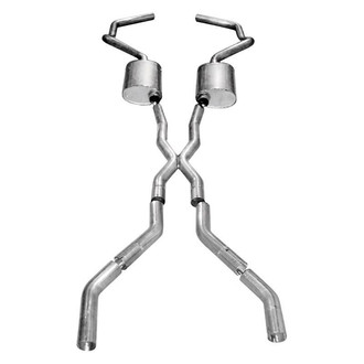 Stainless Works® - 304 SS Turbo Chambered Dual Header-Back Exhaust System with Split Rear Exit